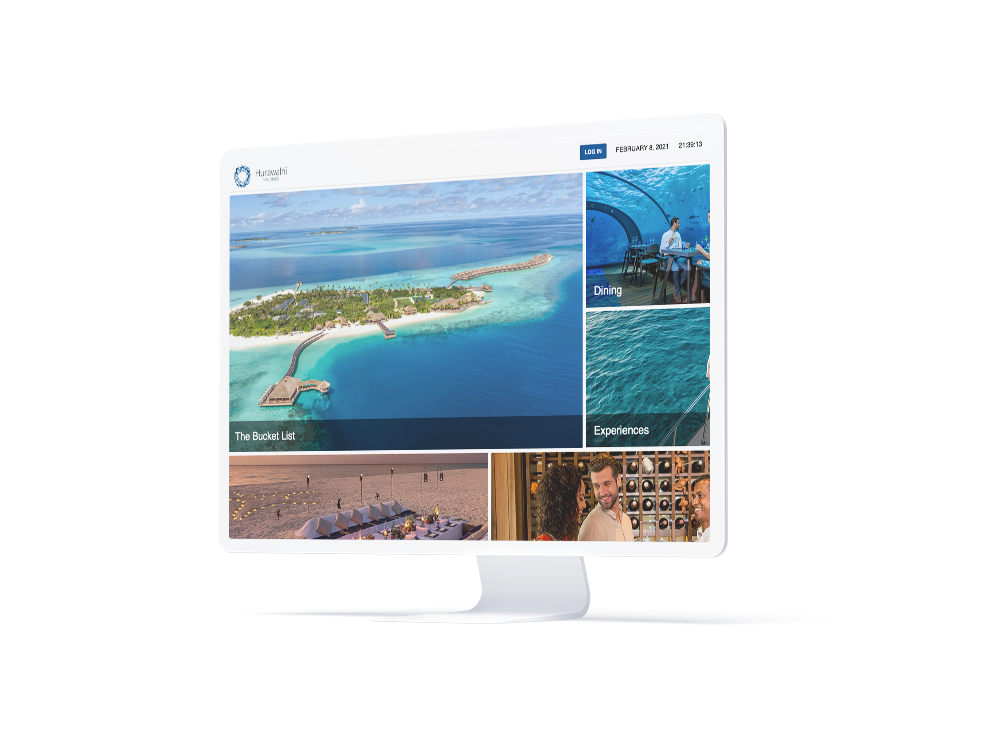 Web kiosk for touch screen devices at property