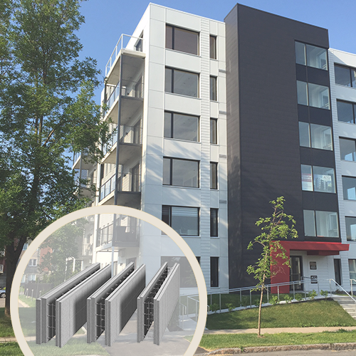 Uniblock - an 'insulated concrete form’ building material with high insulation performance, that is quick to construct and has low build costs.